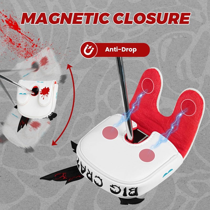 Big Crazy Golf Head Covers, Golf Club Covers Funny, Driver Headcovers, Golf Club Covers, Fairway Woods Head Covers, Hybrids Headcover, Putter Cover with Soft Lining for Golf Gift Hammerhead Sharks - Image 5
